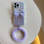 Wavy Pattern Mobile Phone Case Laser Colorful Bow