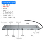 Hub Docking Station And Cooling Bracket To Ten-port HDMI And VGA Network Port Conversion Hub