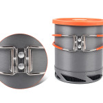 XK6 Heat-collecting Camping Single Pot, Energy-saving Camping Pot Set For Single 1-2 People