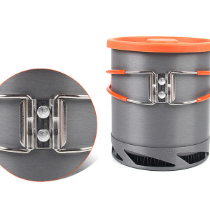 XK6 Heat-collecting Camping Single Pot, Energy-saving Camping Pot Set For Single 1-2 People