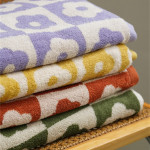 Retro Style Fish Scale Towel Cotton Color