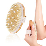 Bamboo Handleless Oval PPR Soft Bead Bristle Bath Brush SPA