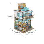 Mini Street View Building Cape Cafe Wooden Assembly Storage House