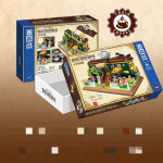 Street View Series Train Coffee Shop Kiosk Assembling Blocks