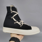 19SS High Top Shoes Secondary Line High Top Canvas Five Mangs Star Satin Old Wax Cloth Silver Pleated TPU Thick Sole