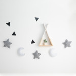 Star Moon Hanging Ornament Children's Room Crib 5 Star Decorations