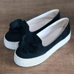 Women's breathable flat canvas slippers