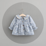 2021 New Autumn And Winter Dress Female Children With Korean Female Baby Princess Dress Baby Cashmere Thickened Dot Skirt