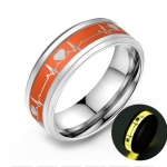 ECG Couple Carbon Fiber Ring Luminous Jewelry