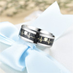 Men's And Women's Fashion Stainless Steel ECG Rings