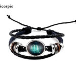 Twelve constellation glass piece couple bracelet