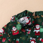 Boys Christmas Costume Cartoon Print Shirt Set