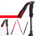 Portable carbon telescopic folding outdoor climbing stick