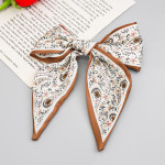 Printed Fabric Bow Ponytail Spring Clip Ladies Outing Headdress Top Clip