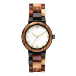 Simple Pearl Shell Color Wood Ladies Watch