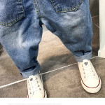 New Korean Style Hollow Stitching Children's Pants Washed