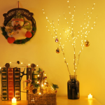 Lighted Brown Twig Branches Plug In With Dimmer And Timer 3pcs Fairy Lights, Lighted Willow Branches For Indoor Outdoor Christmas Room Wedding Decoration