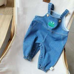 Boys' Fashion Simple Denim Backpack Pants