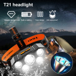 USB Strong Light Super Bright Rechargeable Fishing Five Head Lamp