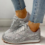 Wedge heel sequins casual shoes