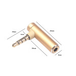 Phone Tablet 3.5mm Male To Female 90 Degree Turn Audio Adapter