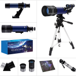 Astronomical Telescope 70mm Refractor Telescope Moon Watching for Kids Adults Astronomy Beginners 16X 67X Lens with Finder Scope