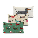 Pillow Back Cartoon Cute Little Dachshund Heat Transfer Print Short Plush Chair Back Backrest