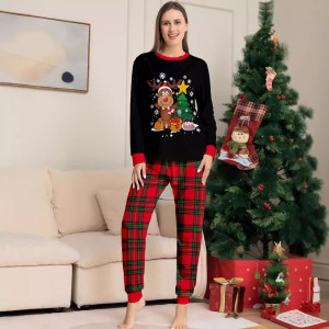 Cute Creative Christmas Deer Plaid Family Dress