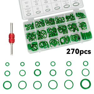 270pcs AC System O Ring Gasket Seals Washer Rapid Seal Car Compressor Repair Kit