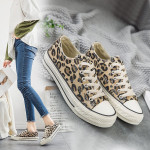 Colorblock lace-up leopard pumps