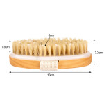 Bamboo Handleless Oval PPR Soft Bead Bristle Bath Brush SPA