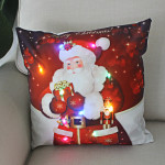 New Christmas Cushion Cover 45x45 Led Light Christmas Decorations For Home Santa Claus Printed Christmas Pillow Case