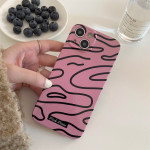 Film Phone Case Art Line Curve Rose Red