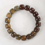 Natural Weathering White Jade Bodhi Root Straight Cut Bracelet