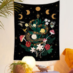 European Retro Mushroom Hanging Cloth Plant Homestay Tapestry