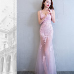 Lace Transparent Mermaid Evening Dress