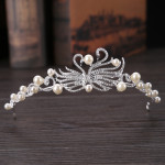 New Bridal Headdress, Pearl Swan Crown Bride