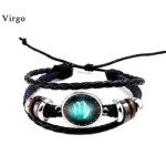 Twelve constellation glass piece couple bracelet