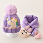 Children's Hat Baby Wool Earmuffs Hat Scarf Suit