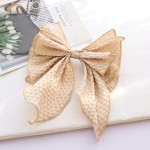 Solid Color Fabric Crumpled Bow Hair Accessory