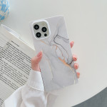 Square Gilt Marble Silicone Straight Edge Phone Case Protector