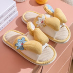 Lovely Women High Linen Slippers With Thick Soles