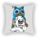 Blue Series Pet Dog Sofa Balcony Car Print Pillow Cover