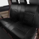 Car Seat Cover Single Line Diamond Quilted Embroidered Leather Pu Leather Artificial PVC Leather