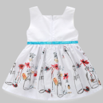 Little girl white floral butterfly skirt baby dress Princess