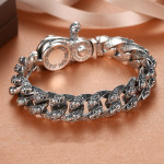 Men's Trendy Sterling Silver Vintage Skull Bracelet