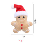 Cat Toy Christmas Hat Gingerbread Man