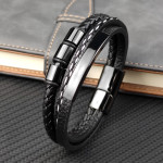 Punk Design Stainless Steel Leather Bracelet