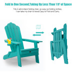 TALE Folding Adirondack Chair With Pullout Ottoman With Cup Holder, Oaversized, Poly Lumber, For Patio Deck Garden, Backyard Furniture, Easy To Install,.Banned From Selling On Amazon