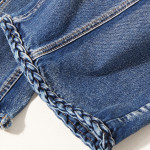 Women's Handmade Braided Wide Leg Jeans